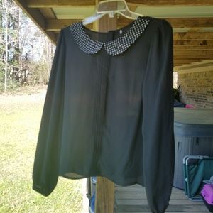 Black Flowy Blouse
